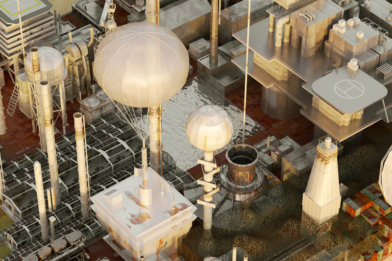 Illustration for article titled A Gigantic Walking City That Farms the Desert As It Moves